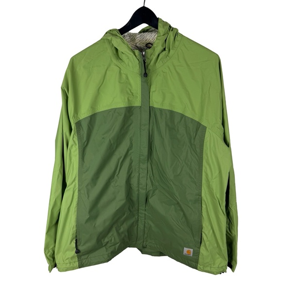 Women’s Carhartt Rain Defender Green Workwear Windbreaker Jacket Size XL